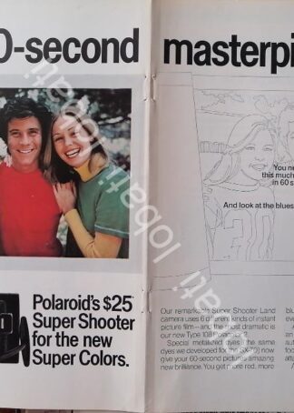 CARTEL ANTIGUO ORIGINAL DE CAMARAS FOTOGRAFICAS POLAROID POWER SHOOTER 1970s /455