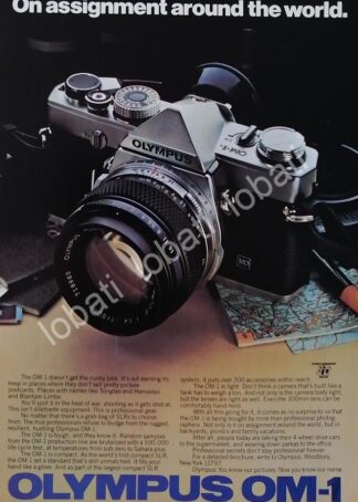 CARTEL ANTIGUO ORIGINAL DE CAMARAS OLIMPUS OM-1 1970s /453