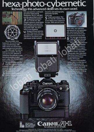 CARTEL ANTIGUO ORIGINAL DE CAMARAS CANON A1 1970s /446