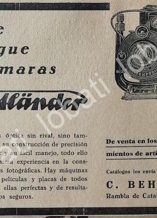 CARTEL ANTIGUO ORIGINAL DE MINI CARTEL. CAMARAS VOIGTLANDER 1929 /444 MUY RARO