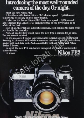 CARTEL ANTIGUO ORIGINAL DE CAMARAS FOTOGRAFICAS NIKON FE2 1970s /436