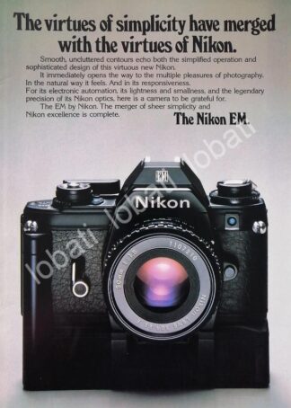 CARTEL ANTIGUO ORIGINAL DE CAMARAS FOTOGRAFICAS NIKON EM 1979 /434
