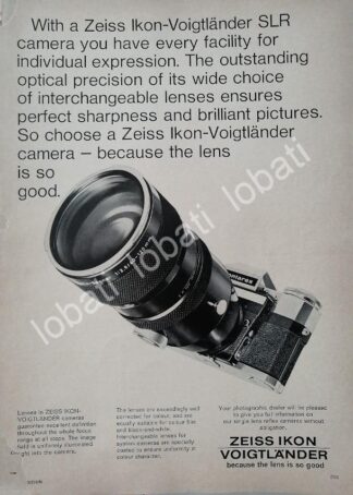 CARTEL ANTIGUO ORIGINAL DE CAMARAS ZEISS IKON CONTAREX 1969 /428