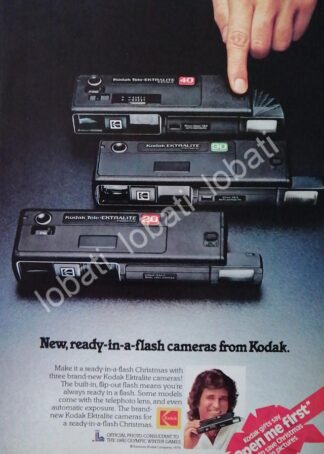 CARTEL ANTIGUO ORIGINAL DE MICHAEL LANDON Y CAMARAS KODAK EKTRALITE 1980 /417 FEP