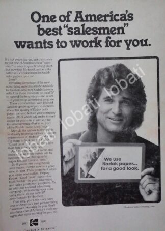 CARTEL ANTIGUO ORIGINAL DE MICHAEL LANDON Y CAMARAS 100 ANIVERSARIO DE KODAK 1980 /413 /FEP