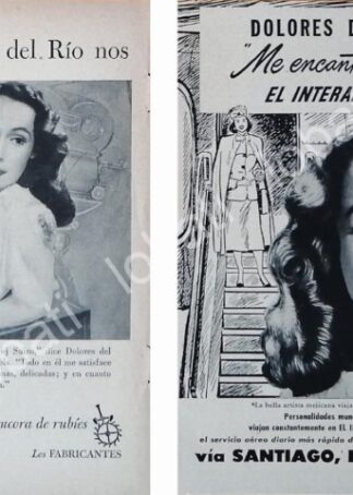 CARTEL ANTIGUO ORIGINAL DE PUBLICIDAD RETRO CON DOLORES DEL RIO /FEP 316