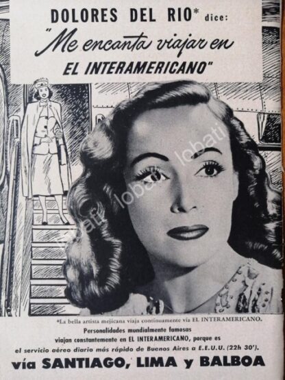 CARTEL ANTIGUO ORIGINAL DE PUBLICIDAD RETRO CON DOLORES DEL RIO /FEP 316 - Image 3