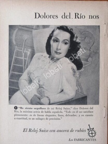 CARTEL ANTIGUO ORIGINAL DE PUBLICIDAD RETRO CON DOLORES DEL RIO /FEP 316 - Image 2