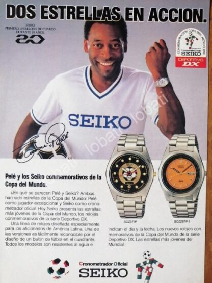 CARTEL ANTIGUO ORIGINAL DE PUBLICIDAD RETRO Y EL FUTBOLISTA PELE 1990s /FEP - Image 3