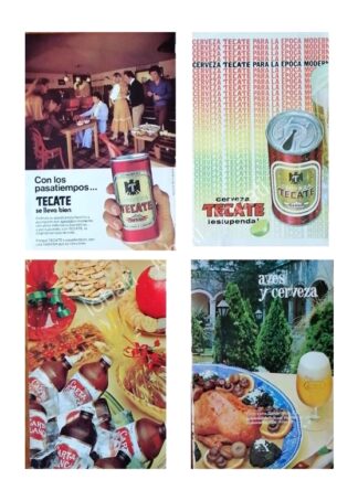 CARTEL ANTIGUO ORIGINAL DE SET DE 4 AFICHES RETRO CERVEZAS VARIAS, AÑOS 70s /207