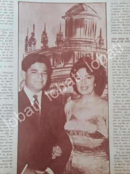 CARTEL ANTIGUO ORIGINAL DE ENTREVISTA A CONSUELO VELASQUEZ, SU VIDA 1961 - Image 3