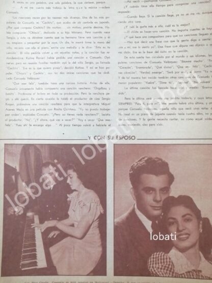 CARTEL ANTIGUO ORIGINAL DE ENTREVISTA A CONSUELO VELASQUEZ, SU VIDA 1961 - Image 2