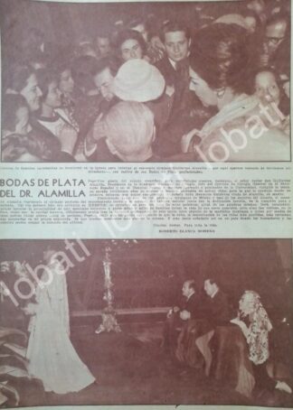 CARTEL ANTIGUO ORIGINAL DE BODA DE PLATA DE GUILLERMO ALAMILLA GUTIERREZ