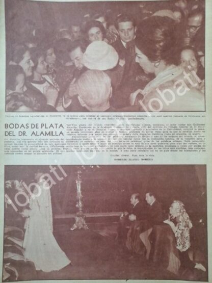 CARTEL ANTIGUO ORIGINAL DE BODA DE PLATA DE GUILLERMO ALAMILLA GUTIERREZ