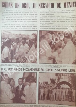 CARTEL ANTIGUO ORIGINAL DE BONIFACIO SALINAS 50 AÑOS DE CARRERA/ MILITARIA