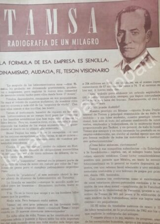 CARTEL ANTIGUO ORIGINAL DE DE LA EMPRESA TAMSA Y BRUNO PLAGLIAI 1960