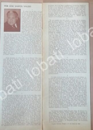 CARTEL ANTIGUO ORIGINAL DE GRAL. LORENZO AVALOS PUENTES 1960 /MILITARIA