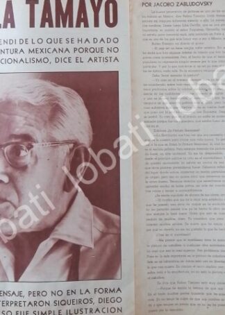 CARTEL ANTIGUO ORIGINAL DE ZABLUDOSVKY ENTREVISTA A RUFINO TAMAYO 1965