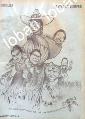 CARTEL ANTIGUO ORIGINAL DE CARICATURA RETRO.. RAFAEL FREYRE. LA C.N.C 1986