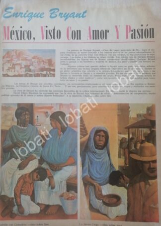 CARTEL ANTIGUO ORIGINAL DE EL PINTOR ENRIQUE BRYANT 1972 EN MEXICO