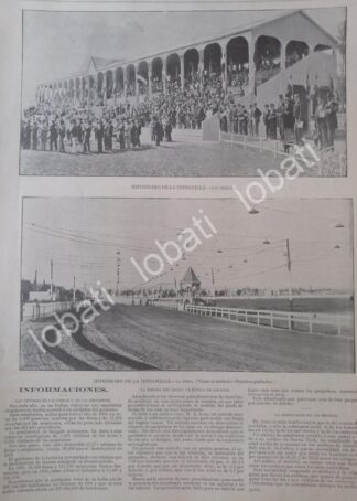 CARTEL ANTIGUO ORIGINAL DE HIPODROMO LA INDIANILLA, JOCKEY CLUB 1896
