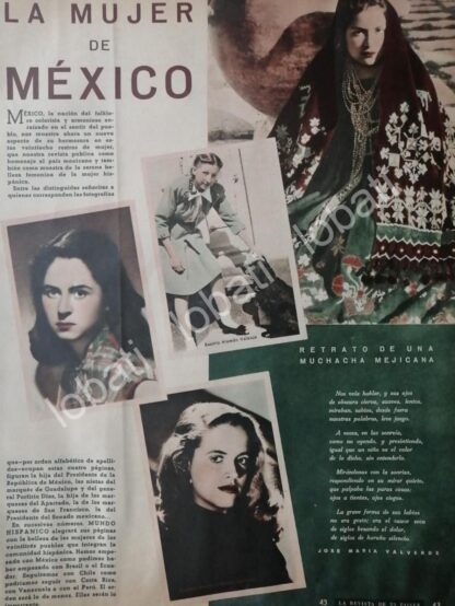 CARTEL ANTIGUO ORIGINAL DE MUJERES DE LA ALTA SOCIEDAD MEXICANA 1953 ASM - Image 4