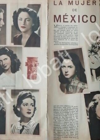 CARTEL ANTIGUO ORIGINAL DE MUJERES DE LA ALTA SOCIEDAD MEXICANA 1953 ASM