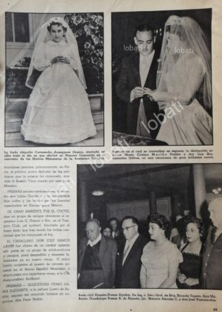 CARTEL ANTIGUO ORIGINAL DE BODA. BRACAMONTES MARIÑO Y OTROS 1950s