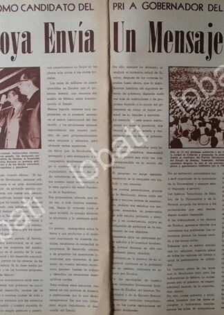 CARTEL ANTIGUO ORIGINAL DE ALFREDO VALDEZ MONTOYA, CANDIDATO 1968 /PLT