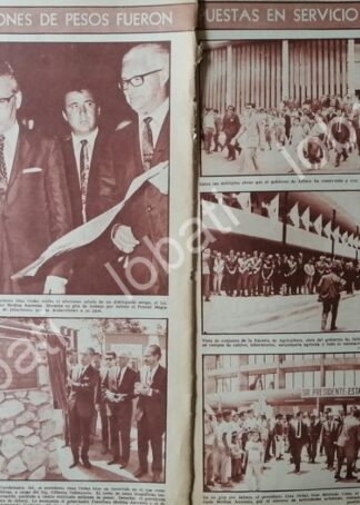 CARTEL ANTIGUO ORIGINAL DE INAUGURAN OBRAS EN JALISCO POR PRESIDENTE 1968