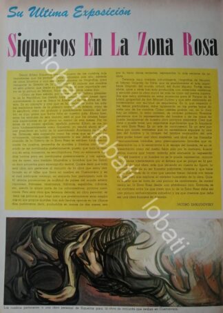 CARTEL ANTIGUO ORIGINAL DE EXPOSICION ALFARO SIQUEIROS ZONA ROSA 1960s