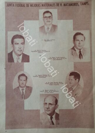 CARTEL ANTIGUO ORIGINAL DE JUNTA DE MEJORAS, MATAMOROS 1955