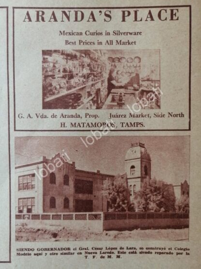 CARTEL ANTIGUO ORIGINAL DE 9 PUBLICIDADES ANTIGUAS DE MATAMOROS 1955 - Image 2