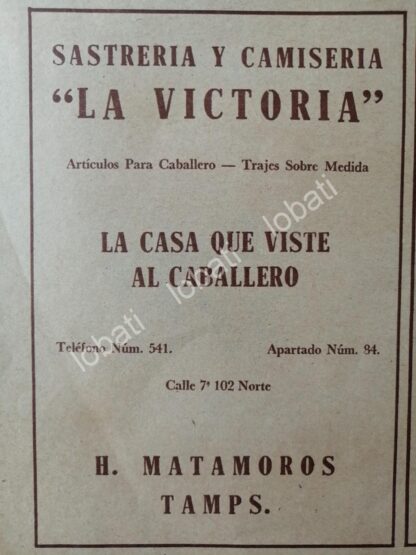 CARTEL ANTIGUO ORIGINAL DE 9 PUBLICIDADES ANTIGUAS DE MATAMOROS 1955 - Image 3