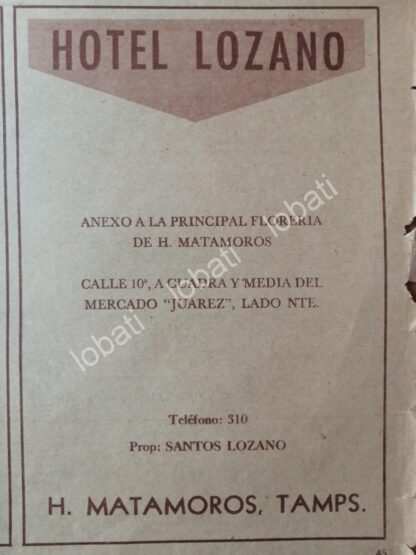 CARTEL ANTIGUO ORIGINAL DE 9 PUBLICIDADES ANTIGUAS DE MATAMOROS 1955 - Image 8