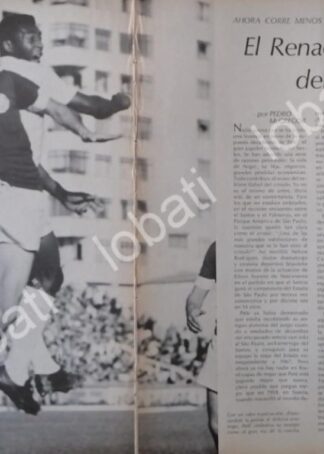 CARTEL ANTIGUO ORIGINAL DE EL FUTBOLISTA PELE RENACE 1969