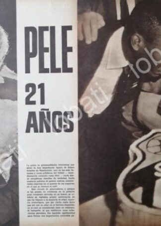 CARTEL ANTIGUO ORIGINAL DE EL FUTBOLISTA PELE CUMPLE 21 AÑOS 1951