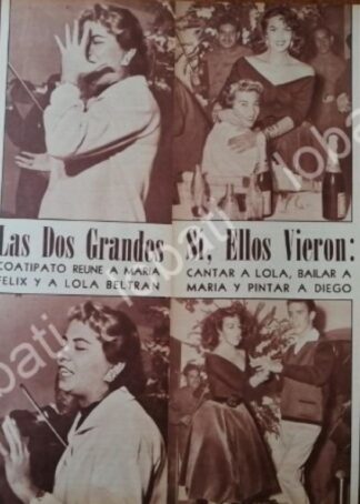 CARTEL ANTIGUO ORIGINAL DE MARIA FELIX Y LOLA BELTRAN 1950s