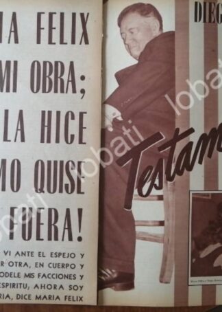 CARTEL ANTIGUO ORIGINAL DE MARIA FELIX Y DIEGO RIVERA 1956