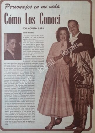 CARTEL ANTIGUO ORIGINAL DE AGUSTIN LARA, MARIA FELIX Y JORGE NEGRETE 1957