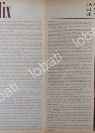 CARTEL ANTIGUO ORIGINAL DE ENTREVISTA A MARIA FELIX 1957