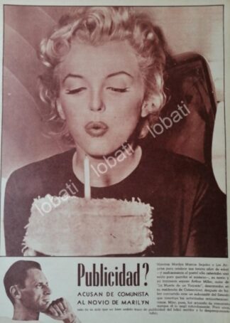CARTEL ANTIGUO ORIGINAL DE MARILYN MONROE CUMPLE 30 AÑOS 1956