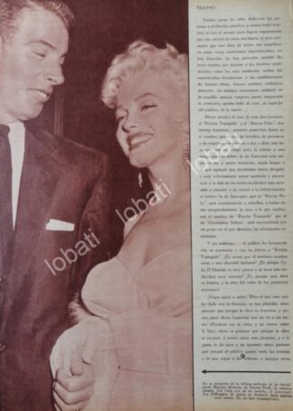 CARTEL ANTIGUO ORIGINAL DE MARILYN MONROE Y JOE DIMAGGIO 1954