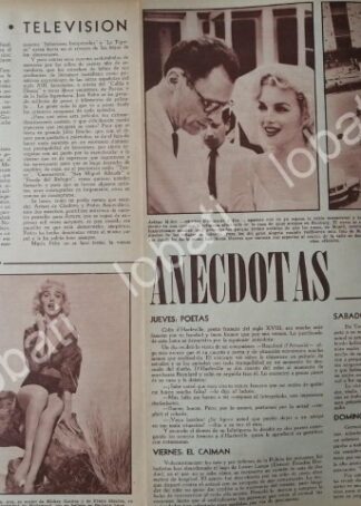 CARTEL ANTIGUO ORIGINAL DE BODA DE MARILYN MONROE Y ARTHUR MILLER 56