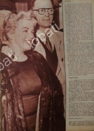 CARTEL ANTIGUO ORIGINAL DE MARILYN MONROE Y ARTHUR MILLER LONDRES 56