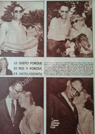 CARTEL ANTIGUO ORIGINAL DE MARILYN MONROE Y ARTHUR MILLER 1956