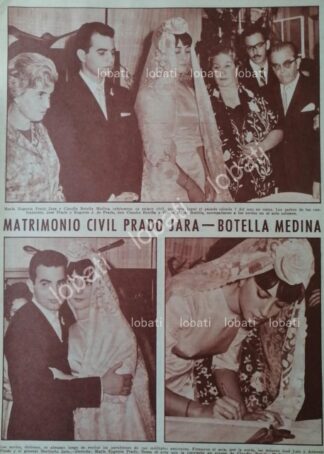 CARTEL ANTIGUO ORIGINAL DE BODA. BOTELLA PRADO 1963