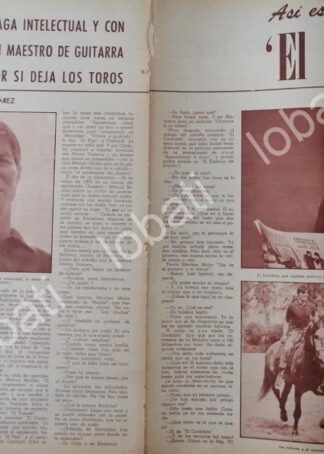 CARTEL ANTIGUO ORIGINAL DE ENTREVISTA A MANUEL BENITEZ, EL CORDOBES 60s