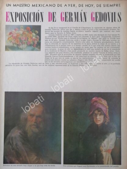 CARTEL ANTIGUO ORIGINAL DE EXPOSICION DE GERMAN GEDOVIUS 1956 - Image 3