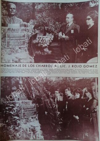 CARTEL ANTIGUO ORIGINAL DE . MANUMENTO A JAVIER ROJO GOMEZ